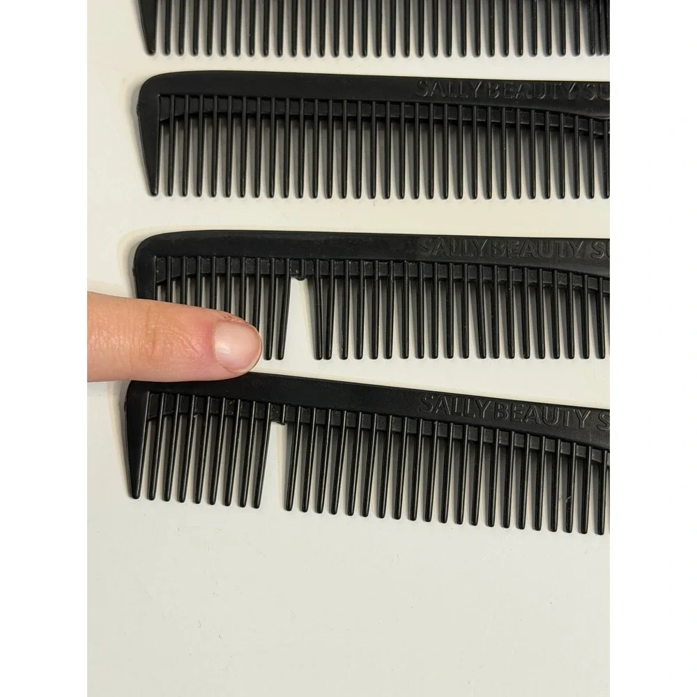 VTG Sally Beauty Supply Hair Combs Black 487305 Styling Barber‎ Salon Lot 4 USA